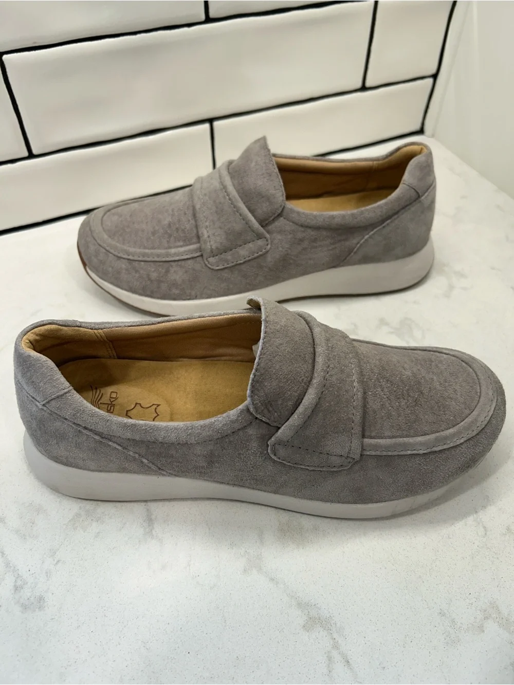 Dansko Clementine Slip-On Suede Leather Sneaker Light Grey